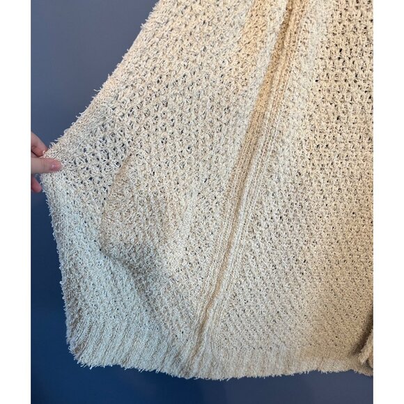 Massimo Dutti Women’s Open Knit Pockets Cream Colored Duster Cardigan SZ S Italy - Picture 4 of 8